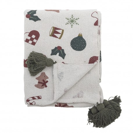 Plaid motif noel coton recycle Bloomingville Yule