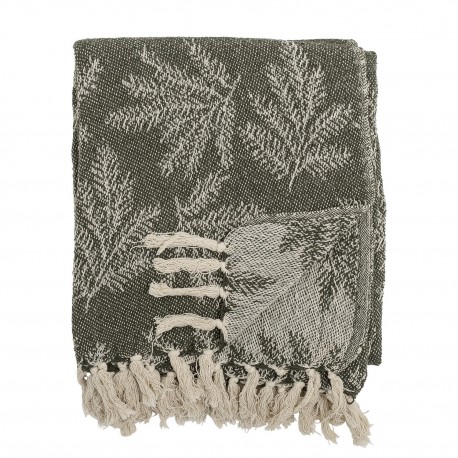 Plaid coton recycle franges Bloomingville Gabriela