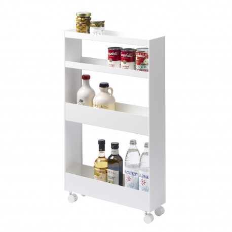Etagere étroite à roulettes rangement acier Yamazaki Tower