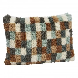 Housse de coussin laine tufte multicolore Madam Stoltz