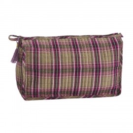 Trousse de toilette coton imprimé carreaux Madam Stoltz