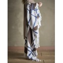 plaid coton recycle blanc marron bloomingville imperia