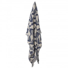plaid recycle bleu motif contemporain bloomingville santena