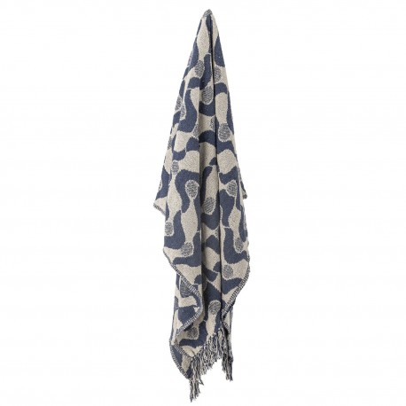 plaid recycle bleu motif contemporain bloomingville santena
