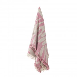 plaid cozy franges coton recycle rose bloomingville alk