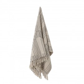 plaid coton recycle elegant blanc ecru bloomingville