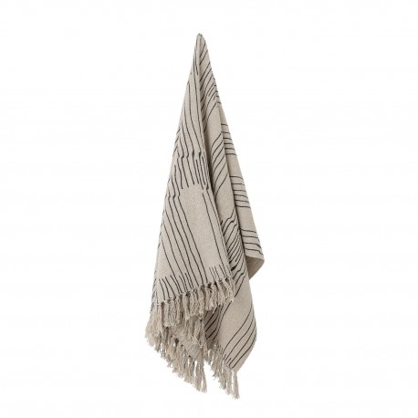 plaid coton recycle elegant blanc ecru bloomingville