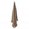 bloomingville plaid coton recycle brun marron rayures franges katrin