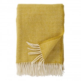 Plaid laine brossee franges couleur Klippan
