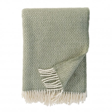 Plaid classique laine brossee franges Klippan