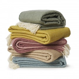 Plaid laine classique franges Klippan