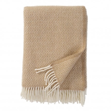 Plaid laine brossee franges Klippan