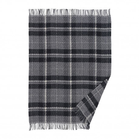 Plaid carreaux tartan laine franges Klippan