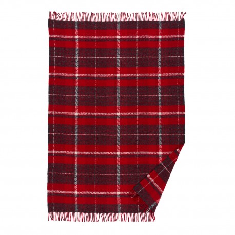 Plaid laine carreaux tartan franges Klippan