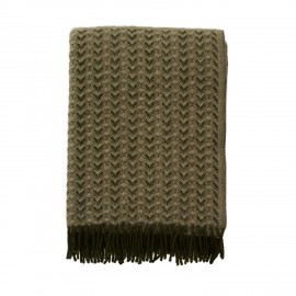 Plaid laine motif classique franges Klippan