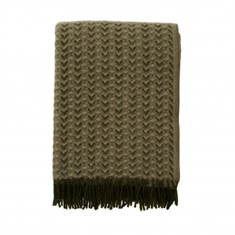 Plaid laine motif classique franges Klippan