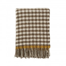 Plaid laine brossee motif pied de poule Klippan