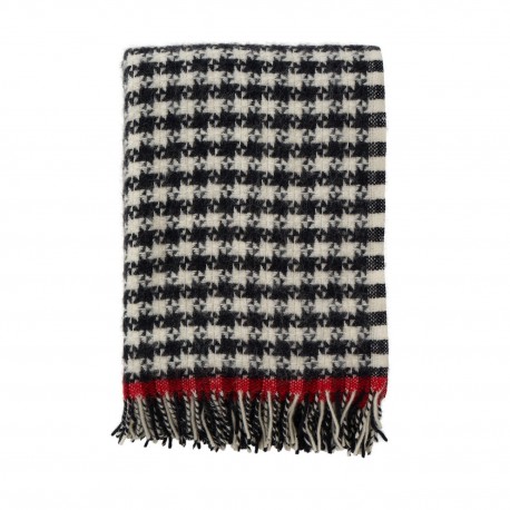 Plaid en laine brossee pied de poule Klippan