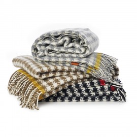 Plaid laine d'agneau brossée Klippan Dogtooth