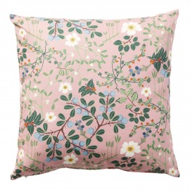 Housse de coussin decoratif coton floral chic rose Klippan