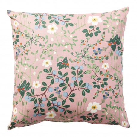 Housse de coussin decoratif coton floral chic rose Klippan