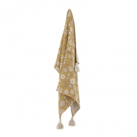 Petit plaid coton recycle motif floral Bloomingville Camille