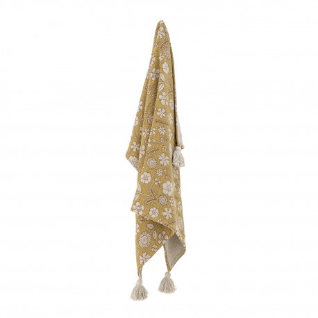 Petit plaid coton recycle motif floral Bloomingville Camille