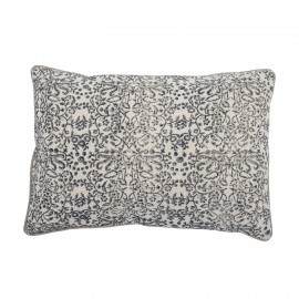 Coussin decoratif salon coton imprime floral Bloomingville Jesi