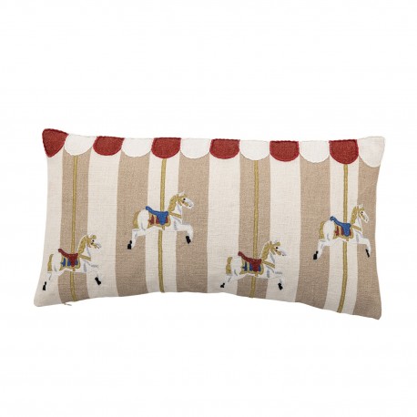 Coussin decoratif motif manege chevaux Bloomingville Merry-go-round