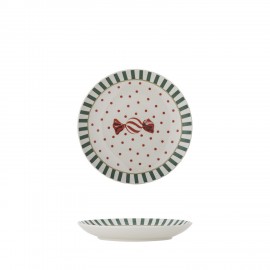 Petite assiette decore motif bonbon Bloomingville Yule