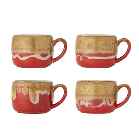 Mugs gres artisanal couleur Bloomingville Sheen set de 4