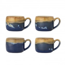 Mug artisanal gres emaille Bloomingville Sheen set de 4