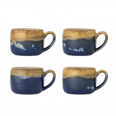 Mug artisanal gres emaille Bloomingville Sheen set de 4