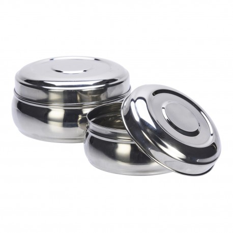 Boites avec couvercle acier inoxydable Madam Stoltz set de 2