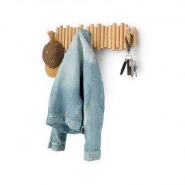 Grand portemanteau mural bois naturel batons rabattables Umbra Picket