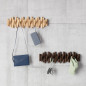Grand portemanteau mural bois naturel batons rabattables Umbra Picket