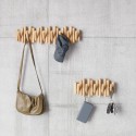 Grand portemanteau mural bois naturel batons rabattables Umbra Picket