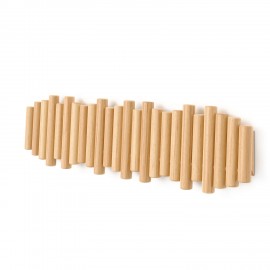 Grand portemanteau mural bois naturel batons rabattables Umbra Picket
