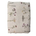 Nappe en lin blanc motif floral qualite Nordra Sweden 140 x 280 cm