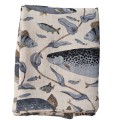 Grande nappe lin motif poissons sauvages Nordra Sweden