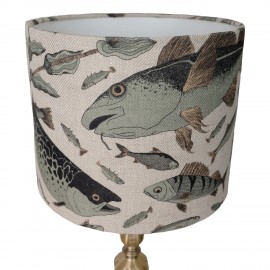Abat jour chic lin imprime poissons Nordra Sweden