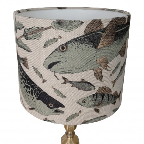 Abat jour chic lin imprime poissons Nordra Sweden
