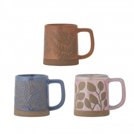 Tasse gres peint artisanal Bloomingville Kayce set de 3
