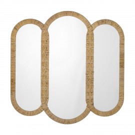Miroir mural rotin oval decoratif Bloomingville Cardiz