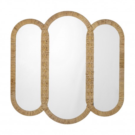 Miroir mural rotin oval decoratif Bloomingville Cardiz
