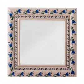 Petit miroir mural bois peint rose Bloomingville Badia