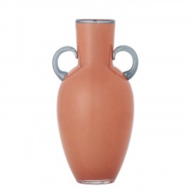Vase design verre orange corail Bloomingville Anniversary