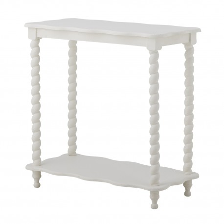 Table console bois blanc pieds torsades Bloomingville Bia