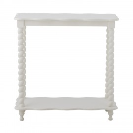 Table console bois blanc pieds torsades Bloomingville Bia