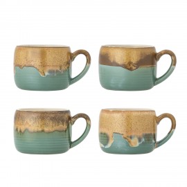 Mug a cafe gres emaille artisanal Bloomingville Sheen set de 4